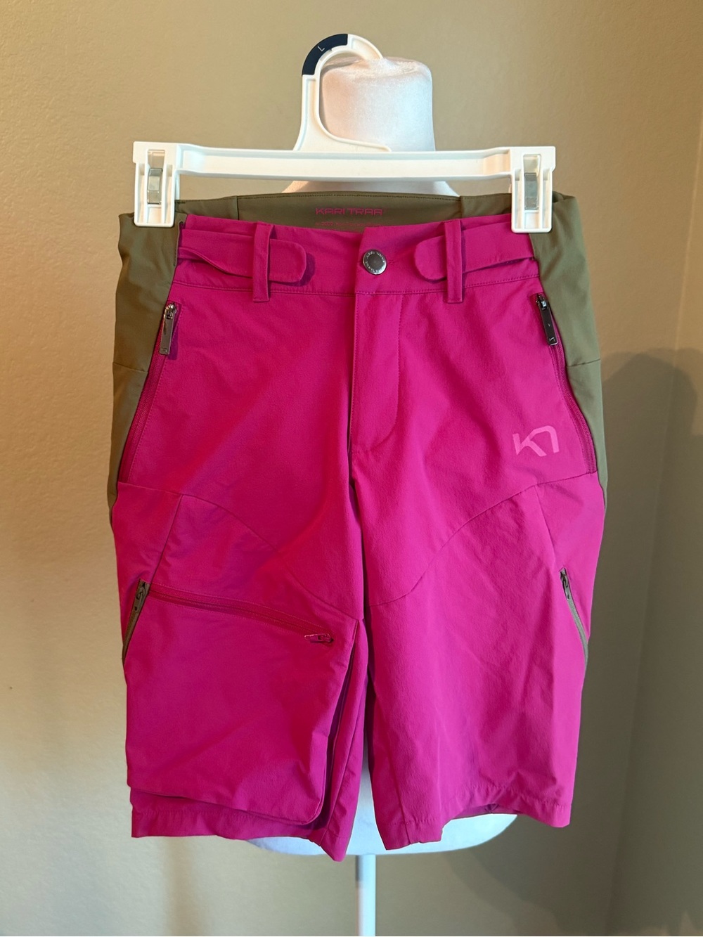 Kari Traa Magenta and Olive Lightweight Outdoor Shorts
